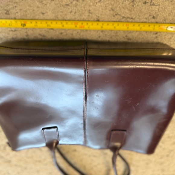 Arcadia Dark Burgundy Leather Shoulder Bag with Gold Accent GUC minor wear - Picture 10 of 13